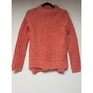 Field Flower Coral Textured Mock Neck Sweater Size XS
